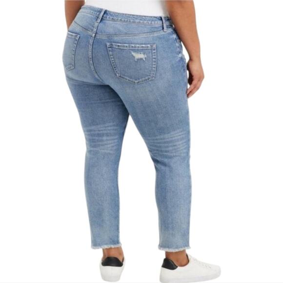 Torrid High Rise Straight Jeans Button Fly Distressed‎ Plus Size 22 New - Picture 5 of 11